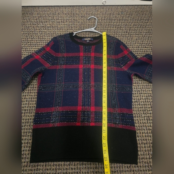 Navy and Red Plaid Sweater - Picture 5 of 10